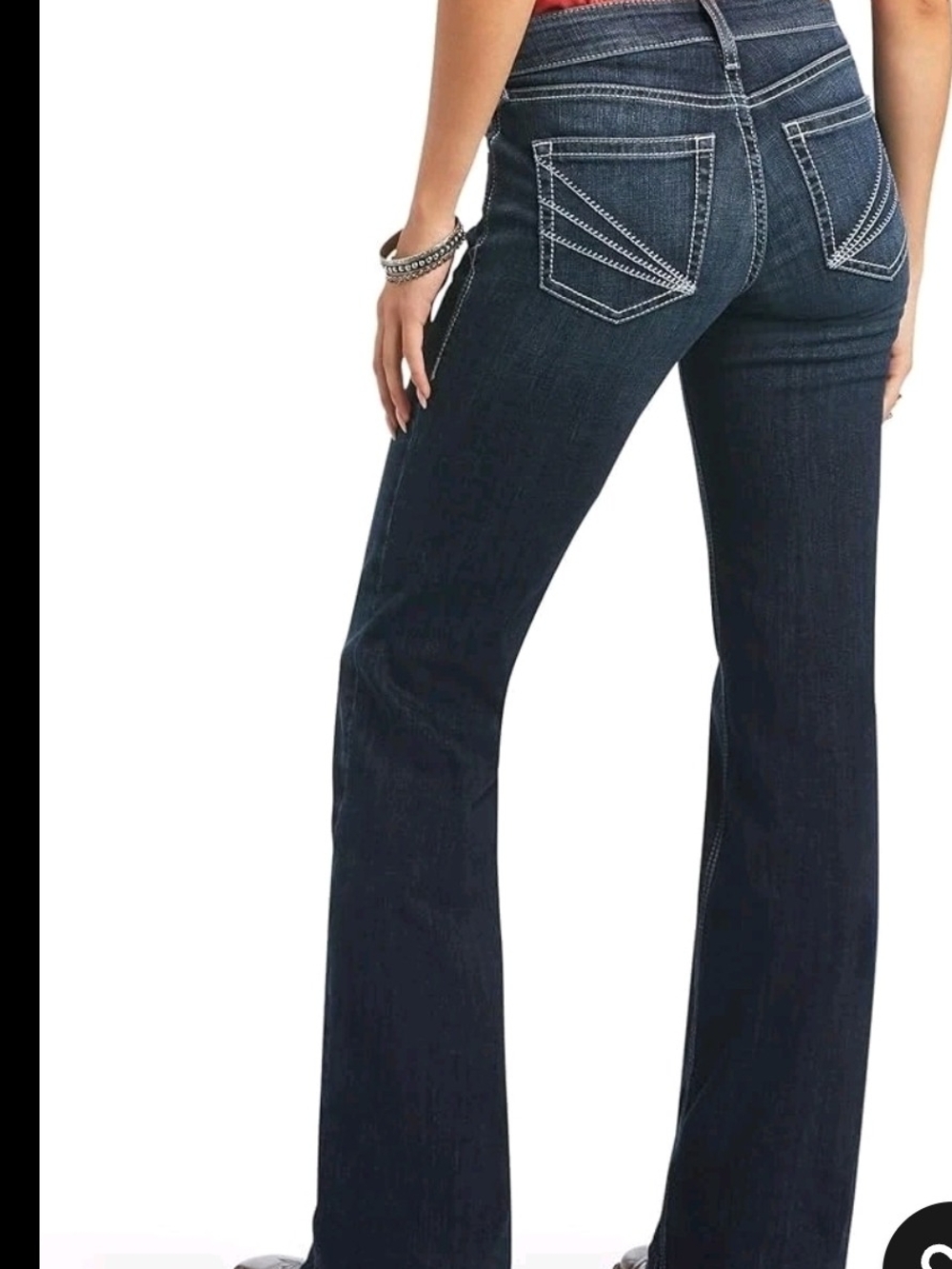 ARIAT - AISHA Dark Blue Trouser Jeans with Contrast Stitching- Brand New 31L
